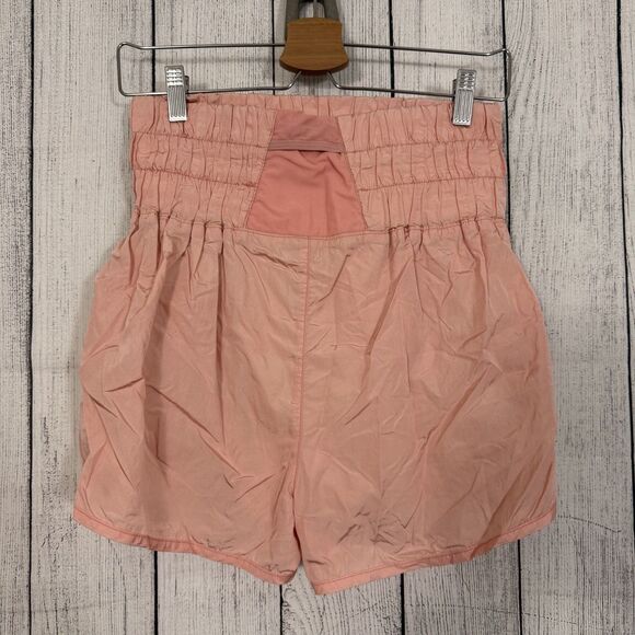 FP Free People Movement Women's Large Coral Pink High Waist Lined Shorts - Picture 2 of 6